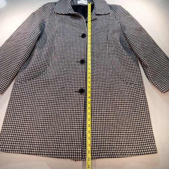 Preston & York 100% Wool Houndstooth Coat Women’s 14 Made in USA - Picture 3 of 7